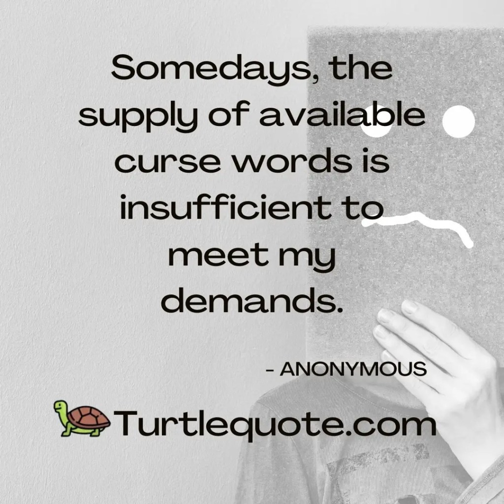 Somedays, the supply of available curse words is insufficient to meet my demands.
