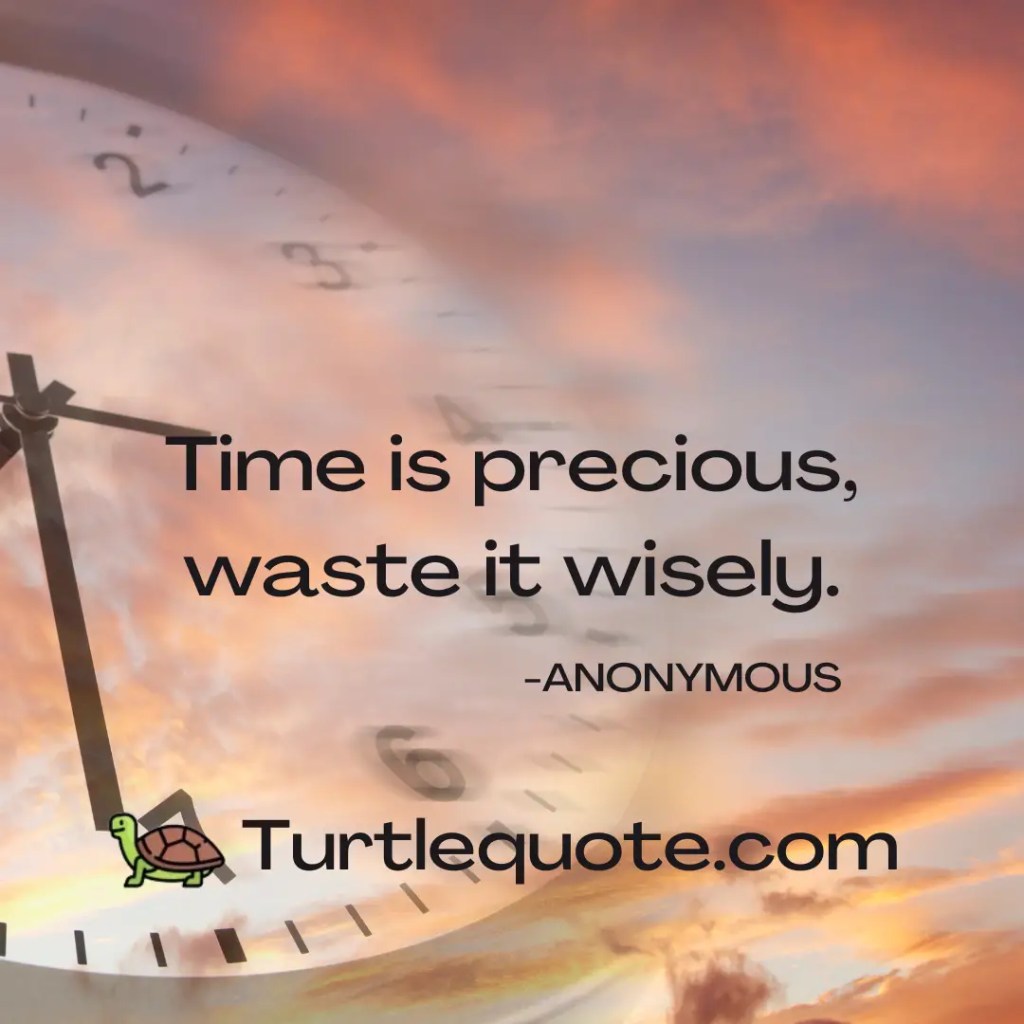 Time is precious, waste it wisely.