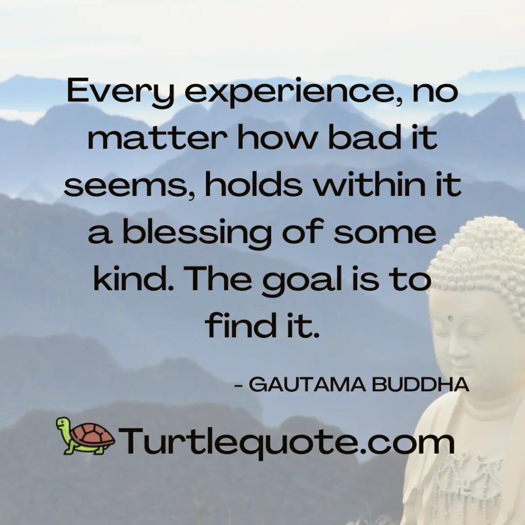 Every experience, no matter how bad it seems, holds within it a blessing of some kind. The goal is to find it.