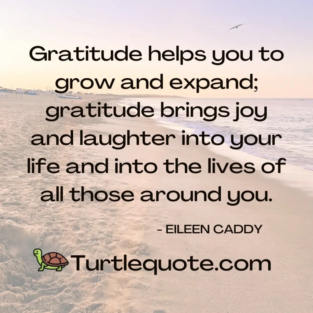 Gratitude helps you to grow and expand; gratitude brings joy and laughter into your life and into the lives of all those around you.