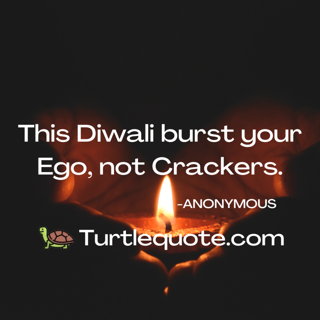 This Diwali burst your Ego, not Crackers.