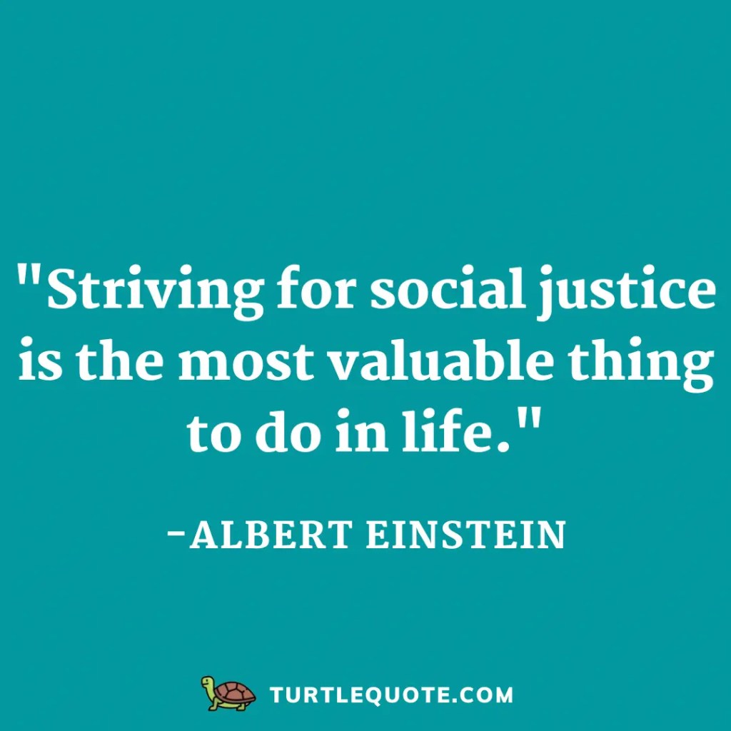 Striving for social justice is the most valuable thing to do in life.