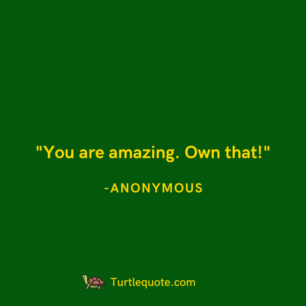You are amazing. Own that!