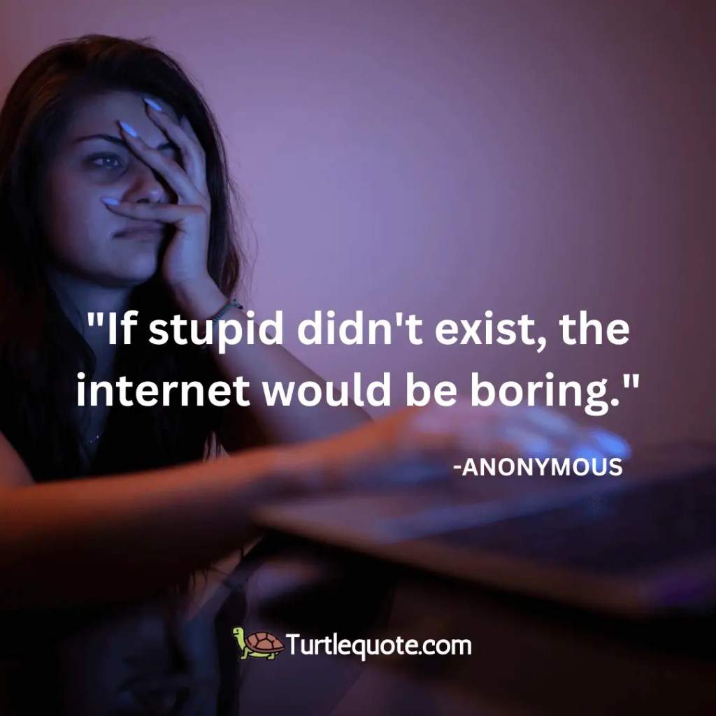 If stupid didn't exist, the internet would be boring.