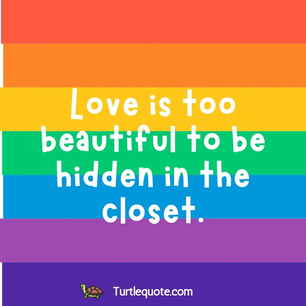 Love is too beautiful to be hidden in the closet.
