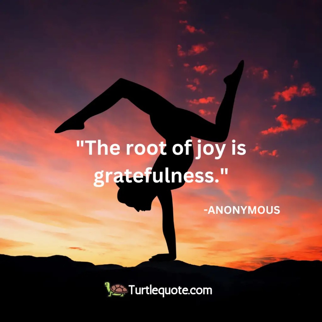The root of joy is gratefulness.