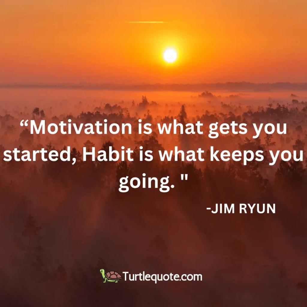 Motivation is what gets you started, Habit is what keeps you going. 
