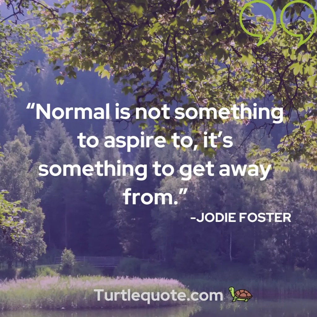 Normal is not something to aspire to, it’s something to get away from.