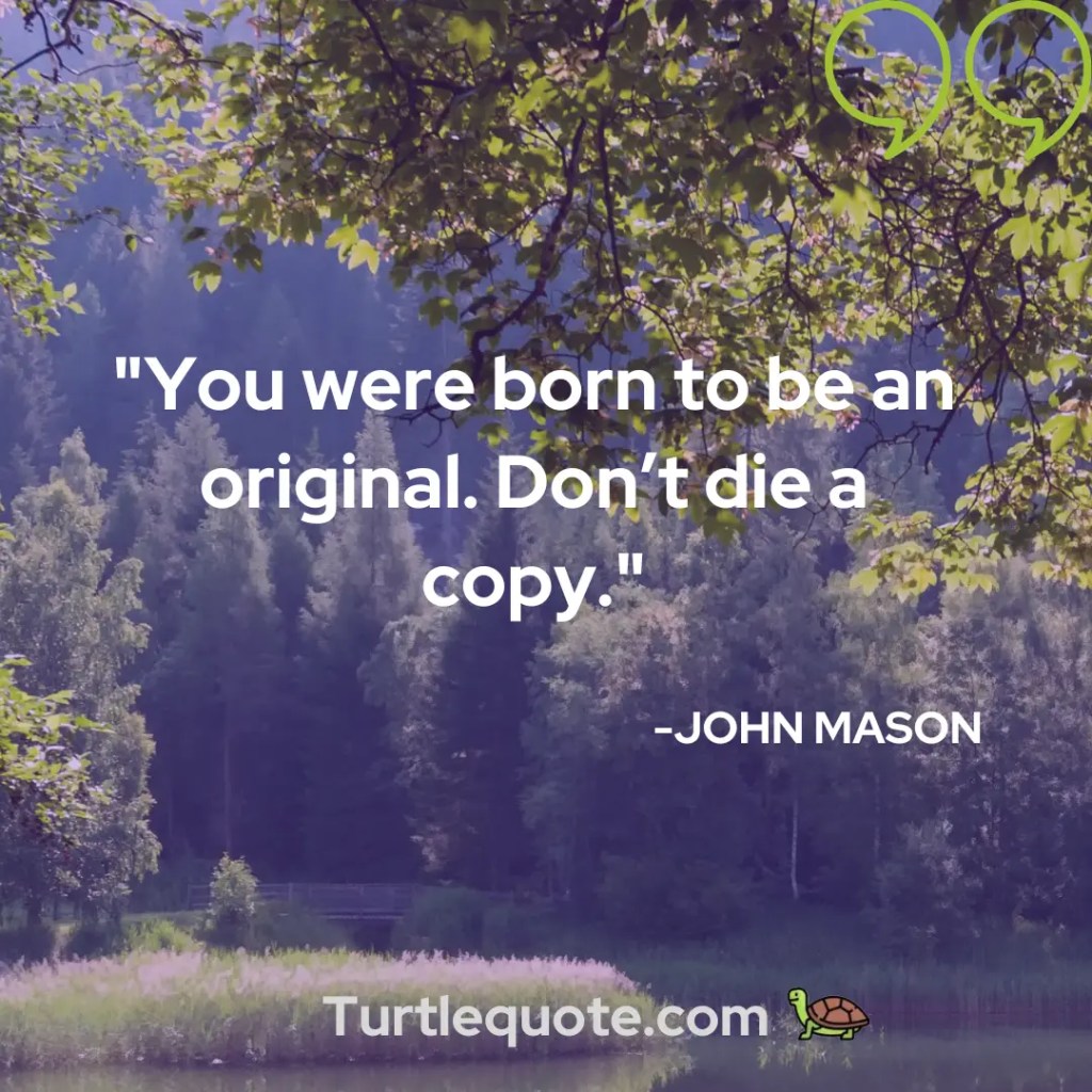 You were born to be an original. Don’t die a copy.