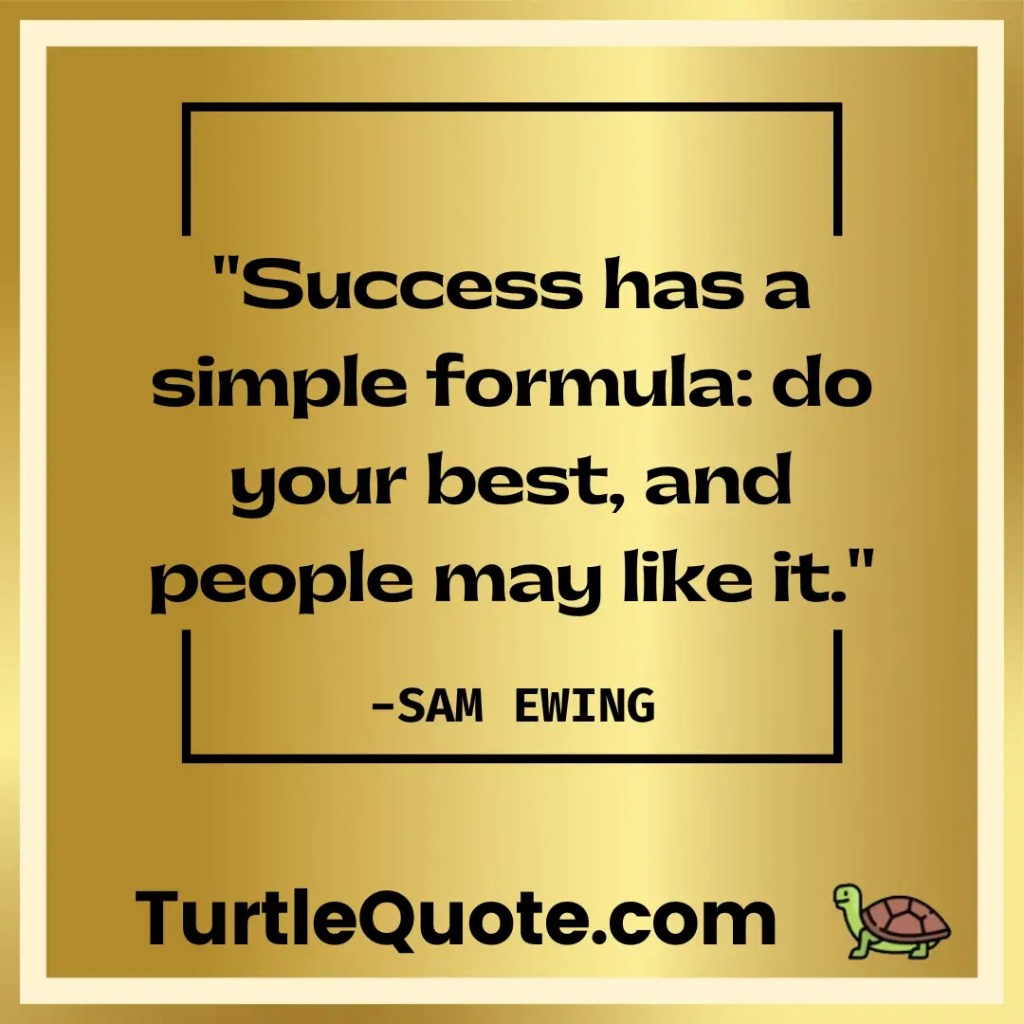 Success has a simple formula do your best, and people may like it.