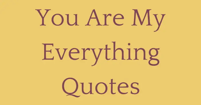 60 You Are My Everything Quotes: Quotes About Love
