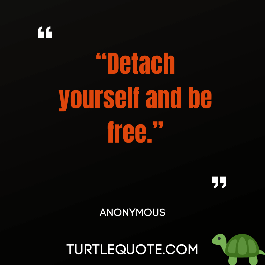 Detach yourself and be free.