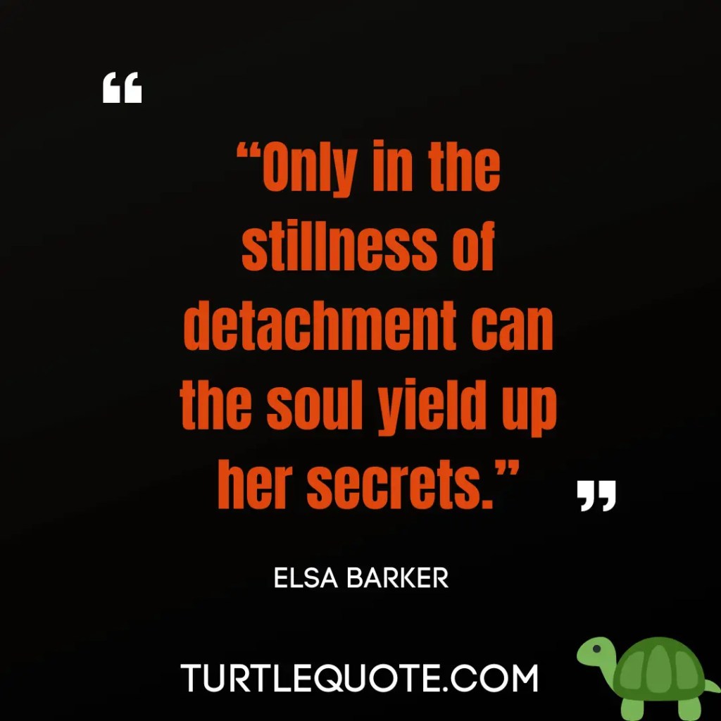 Only in the stillness of detachment can the soul yield up her secrets.