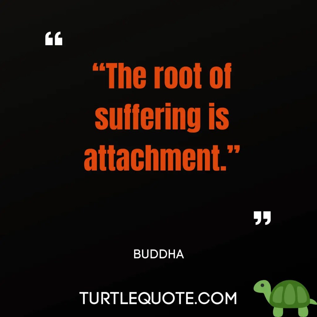 The root of suffering is attachment.