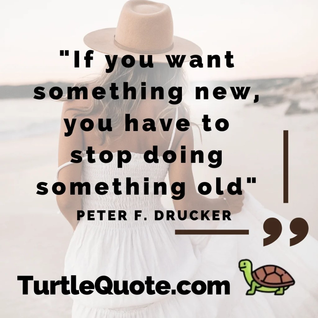 "If you want something new, you have to stop doing something old"