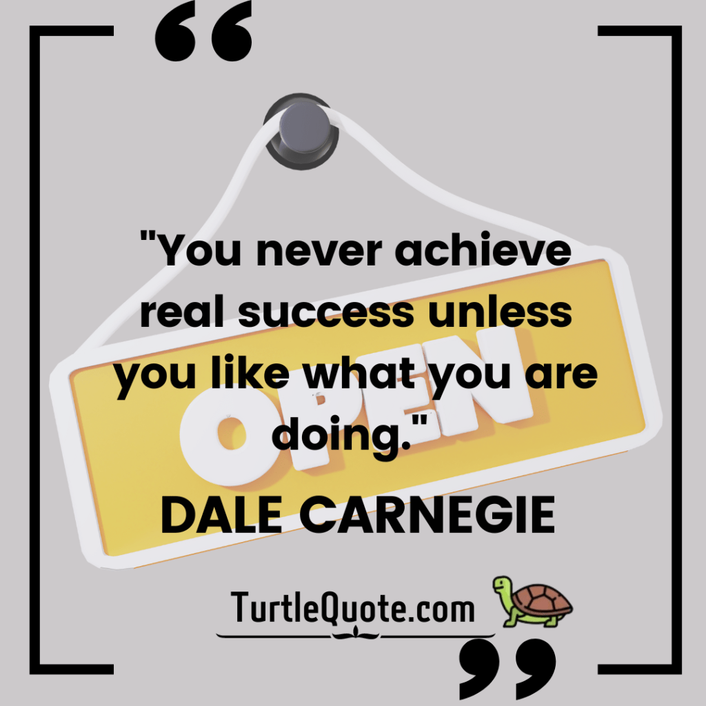 "You never achieve real success unless you like what you are doing."
